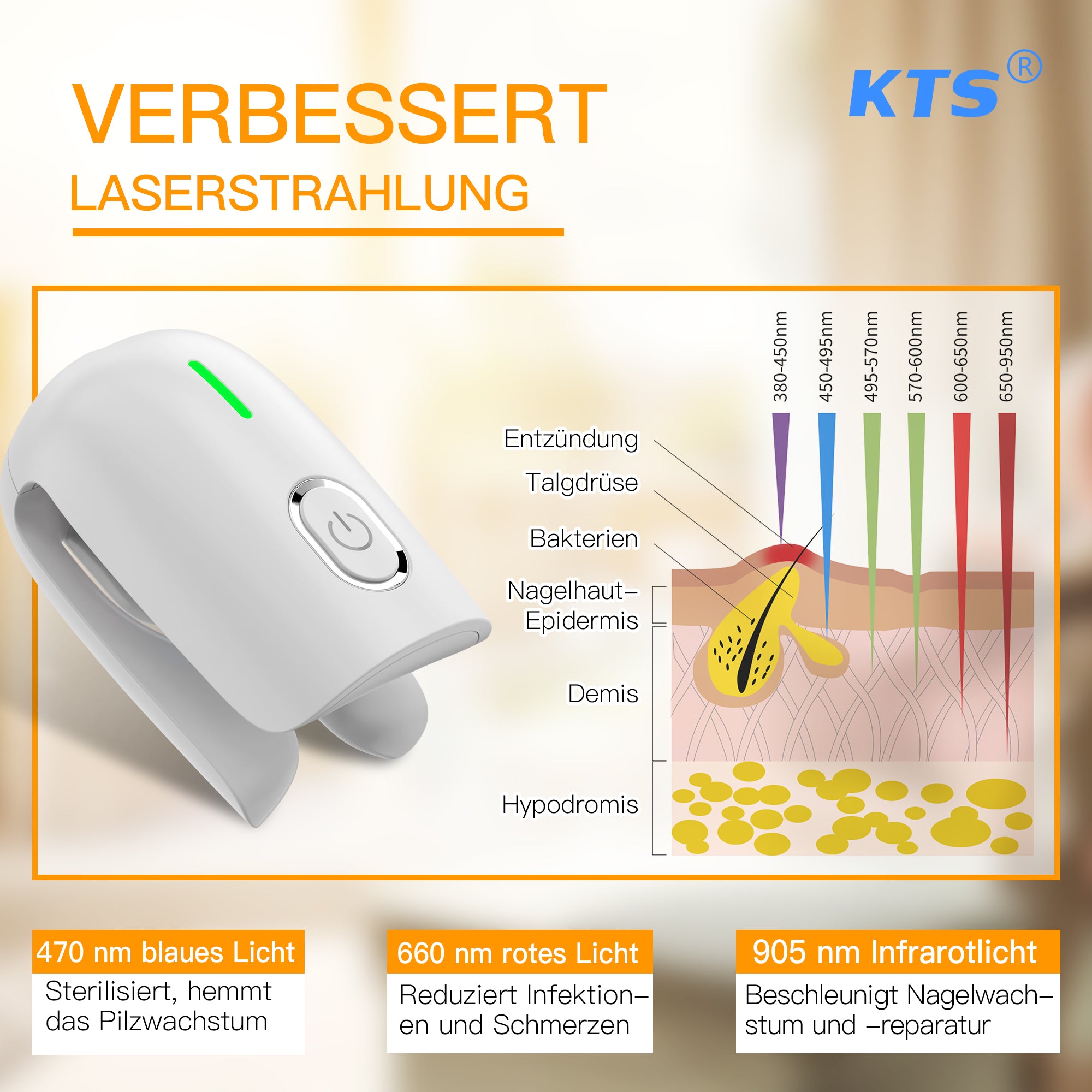 KTS Nagelpilz-Beender: Leistungsstarkes Lasergerät zur Pflege