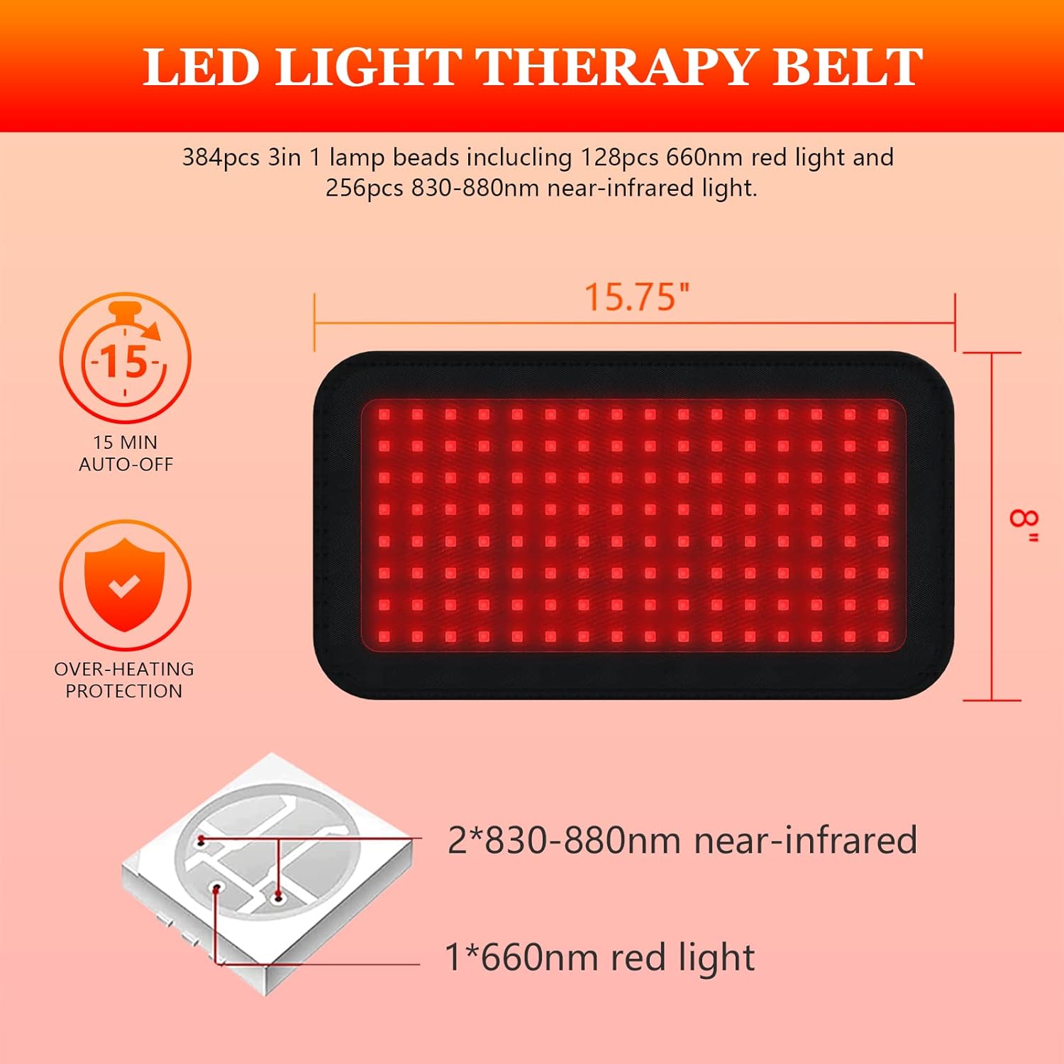 LED-Infrarot- und Rotlichttherapie-Gürtelgerät