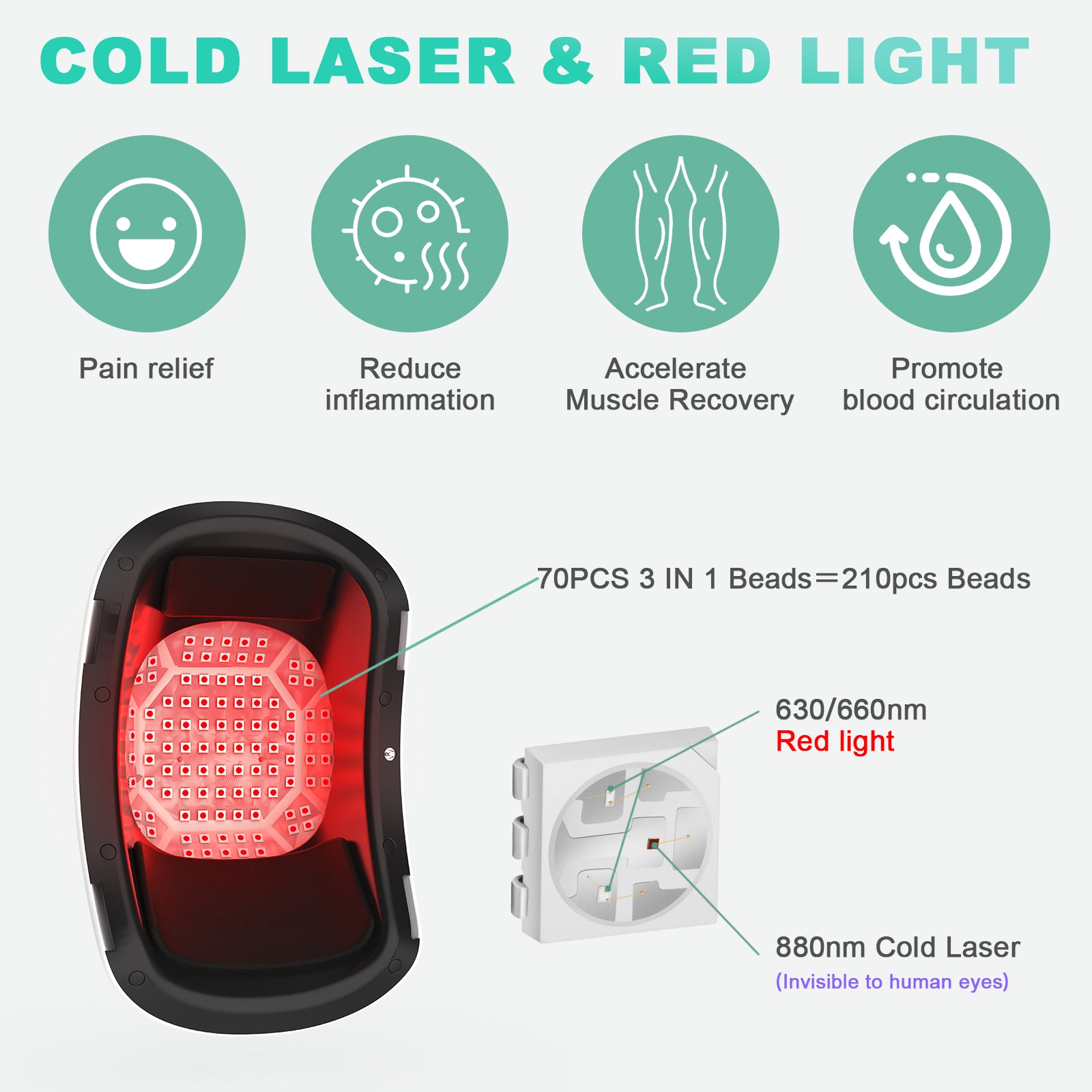 KTS® Lasertherapie Schmerztherapie-Massagegerät 2.0 *2 Stück