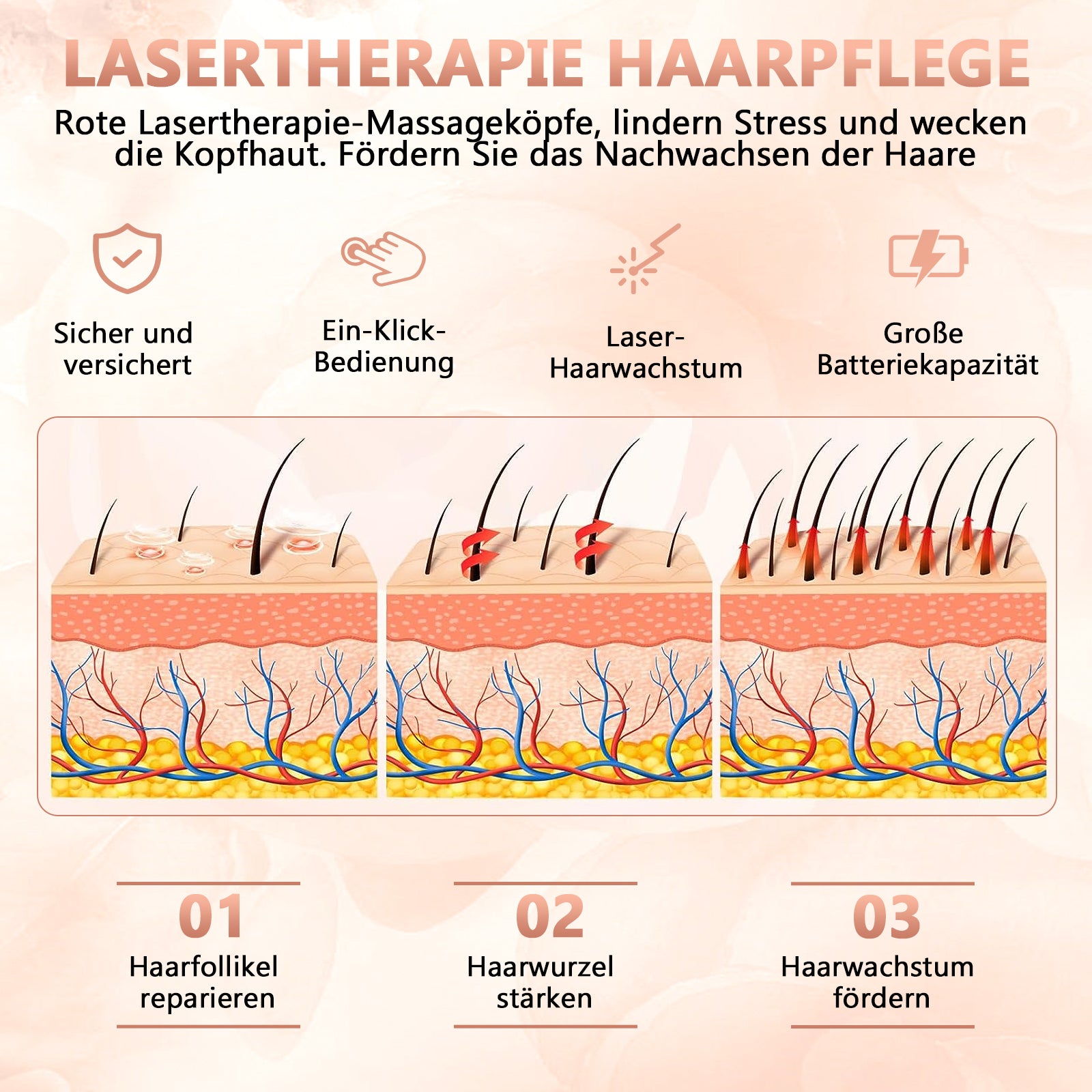 Lasertherapie-Haarwuchskamm