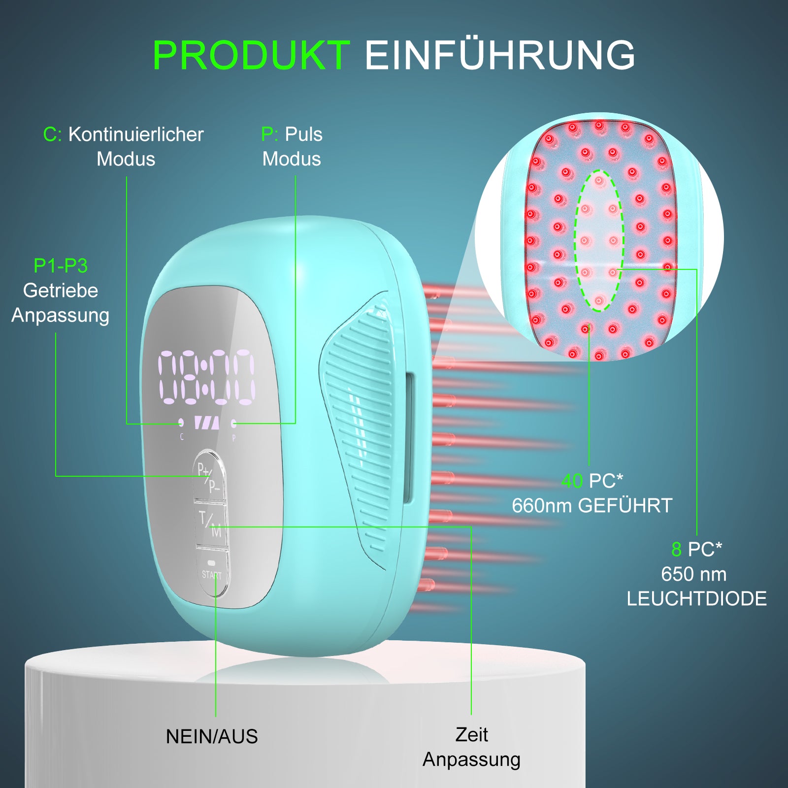 Lasertherapie-Haarwuchskamm