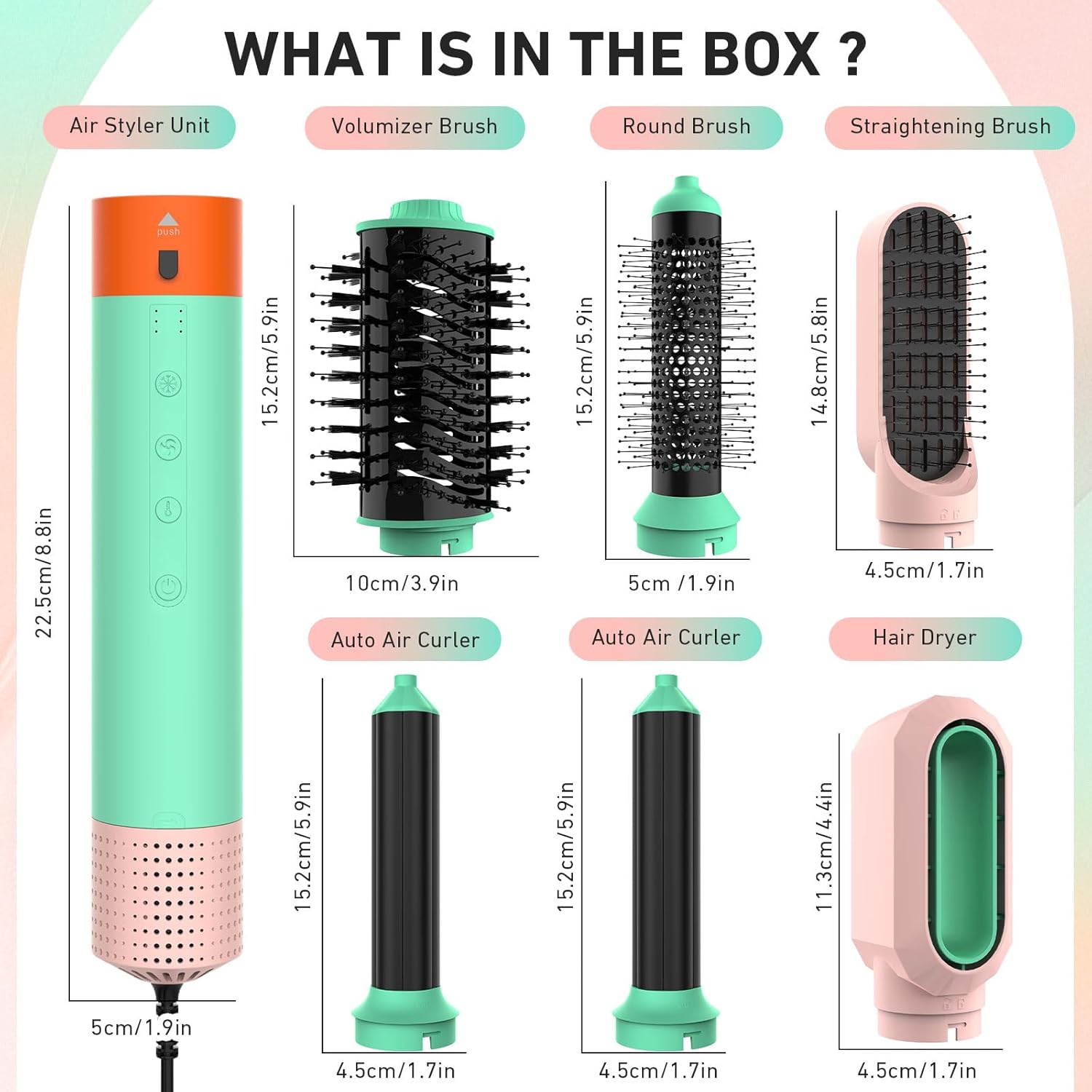 6-in-1-Haartrocknerbürste mit professionellem Air-Hair-Styler-Set