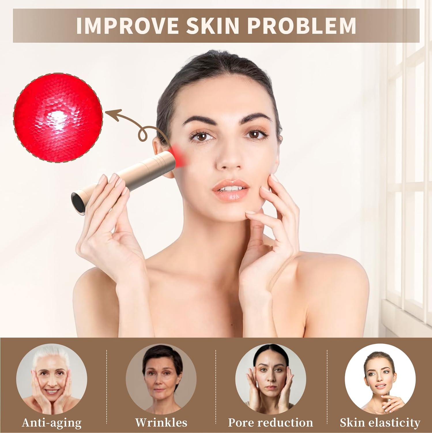 KTS® Rotlichttherapie-Taschenlampe für das Gesicht