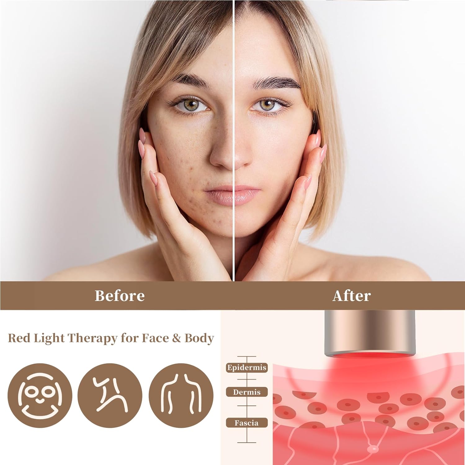 KTS® Rotlichttherapie-Taschenlampe für das Gesicht