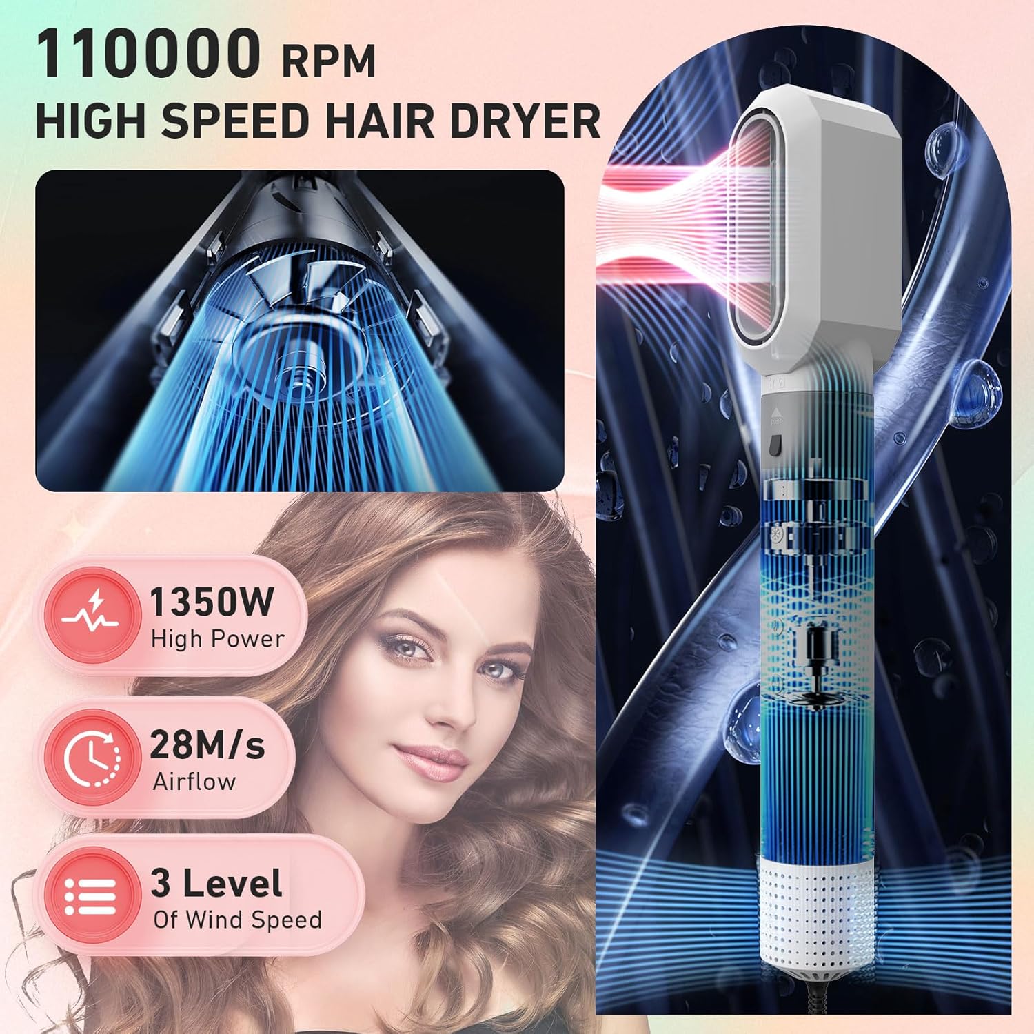 6-in-1-Haartrocknerbürste mit professionellem Air-Hair-Styler-Set