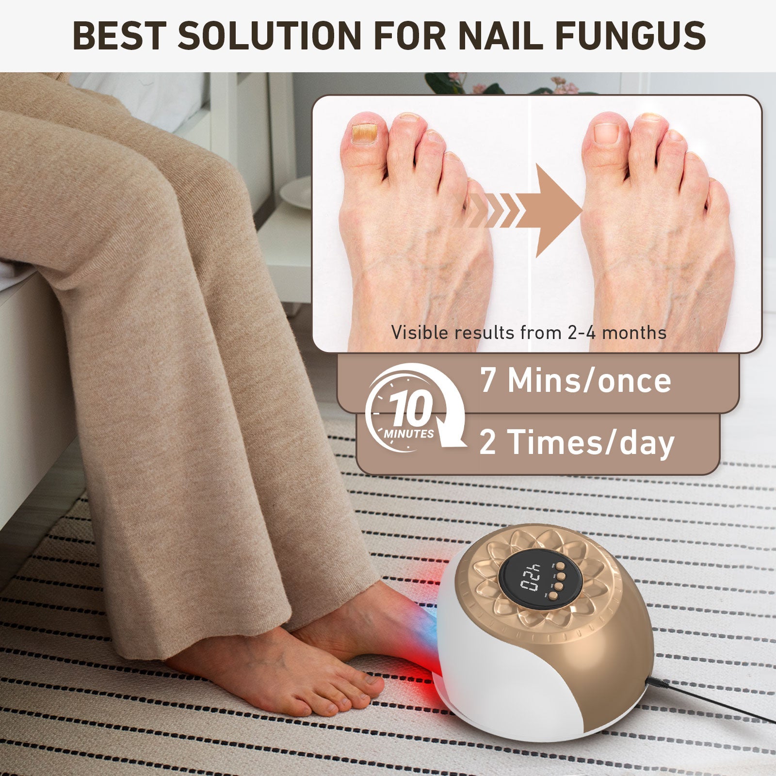 Neu Gold KTS Nagelpilz Licht für mehrere Zehennägel